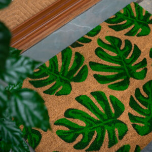 Leaf Design Coir Door Mat 45x75 | PVC Backed Entrance Mat