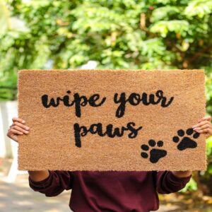 Premium pvc coir wipe your paws door mat