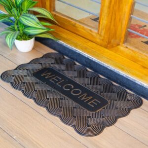 Welcome Printed Rubber Door Mat (40×70 cm)