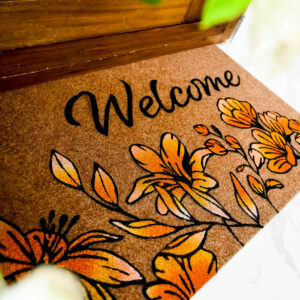 Floral Welcome Door Mat 40x60 cm | Anti-Slip