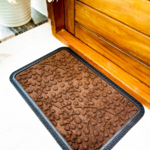 Rubber Backed Door Mat 40x60 cm Brown Polypropylene