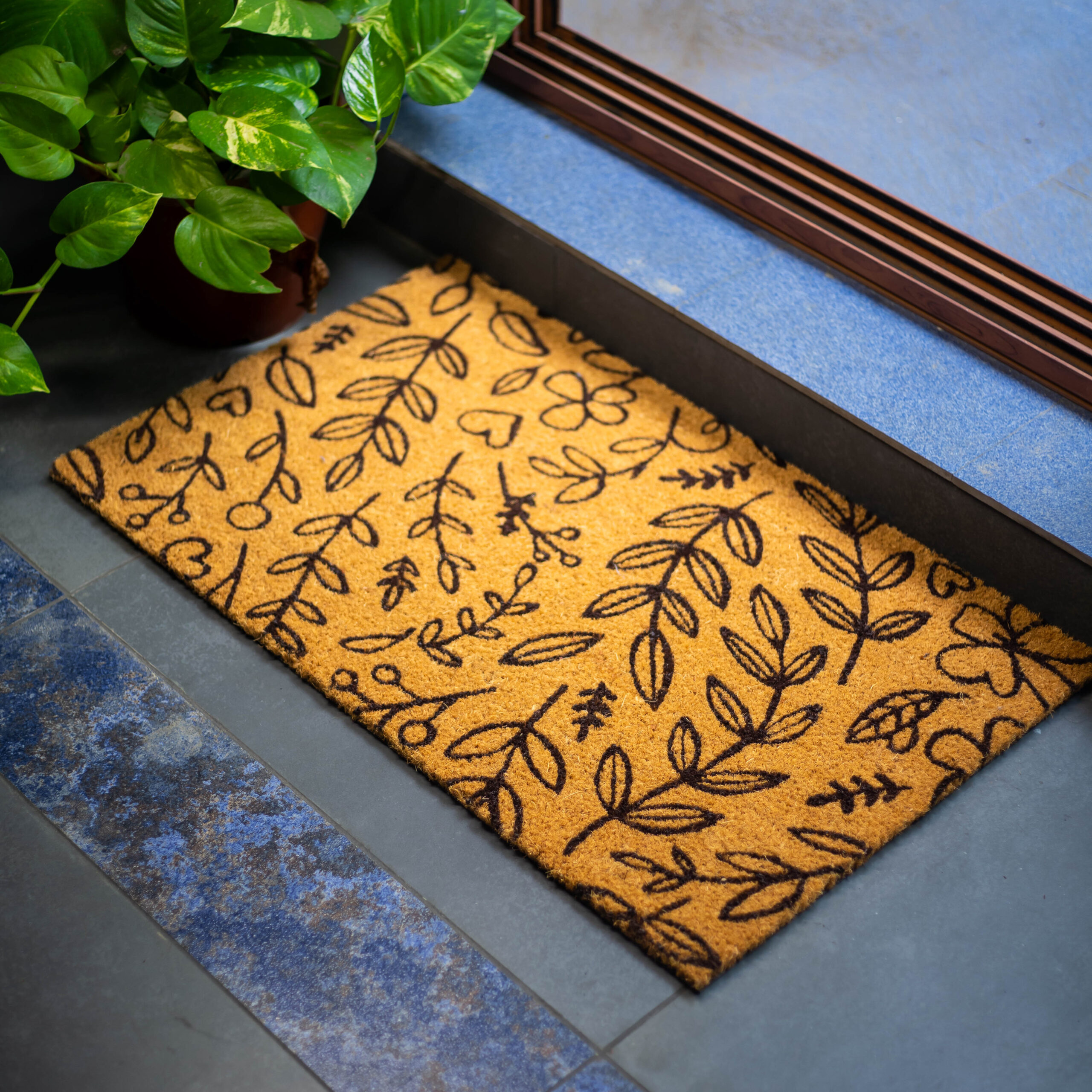LeafLine Coir Entrance Mat 45x75 cm Anti Slip - Image 3