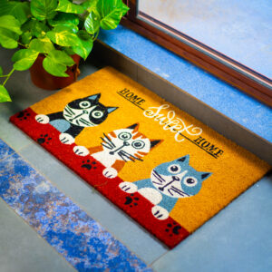 Home Sweet Cats Mat 45x75cm Coir Door Mat Durable