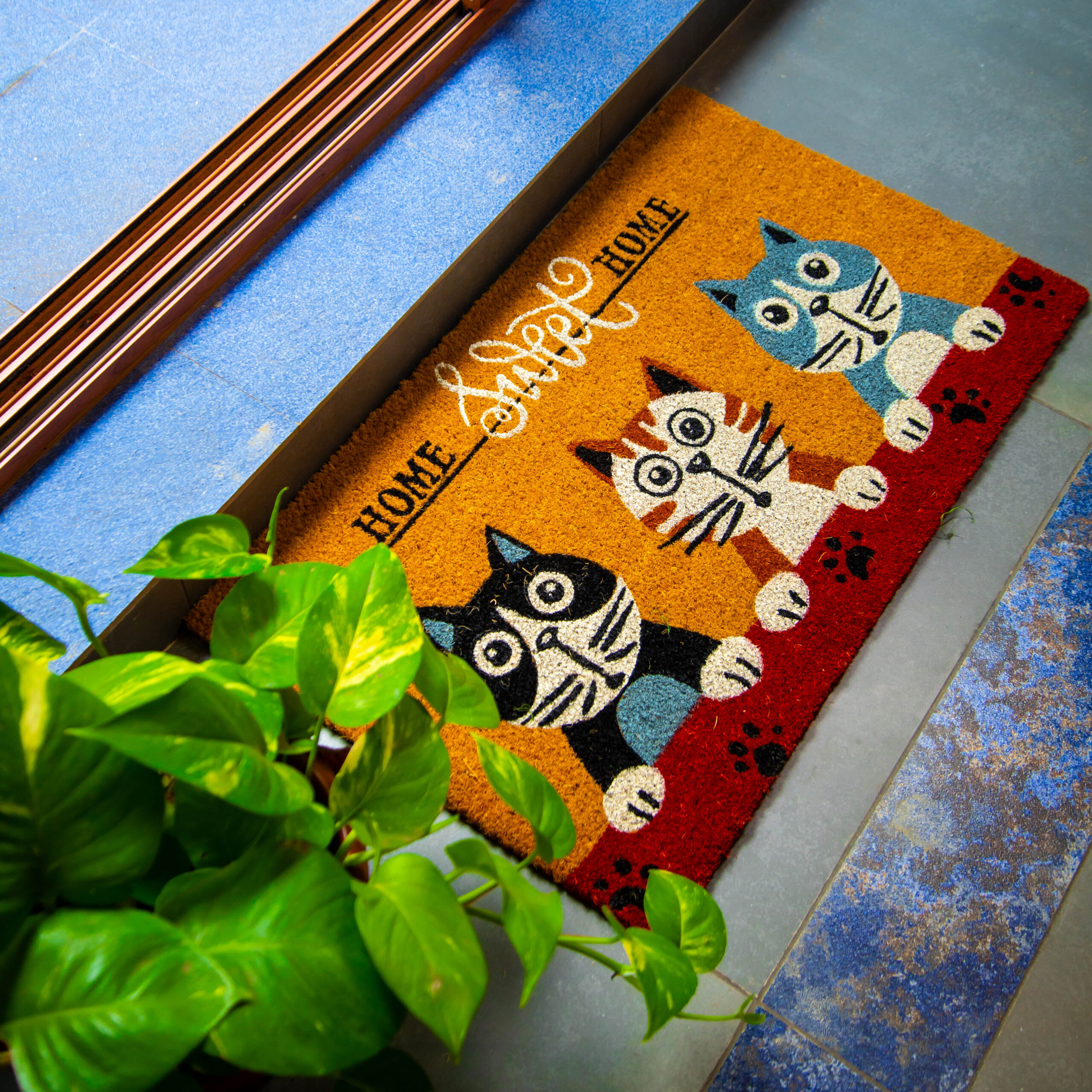 Home Sweet Cats Mat 45x75cm Coir Door Mat Durable - Image 2