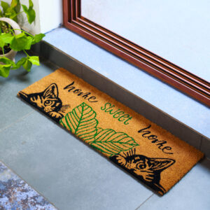 KittyLeaf Home Sweet Home Coir Runner Mat 25x75cm Decor