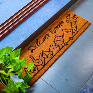 KittyPeek Welcome Coir Runner Mat 25x75cm Entry Decor
