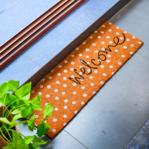 PolkaWelcome Coir Runner Mat 25x75cm Entryway Decor Home