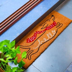 Hello Sausage Dog Coir Runner Mat 40x120 | Entrance Mat